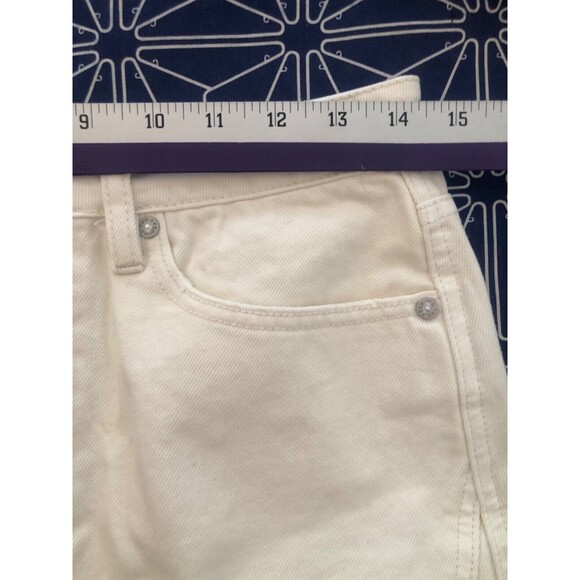 We The Free Women’s White Denim Skirt Size 28  Distressed Button Front Raw Hem - Picture 6 of 9
